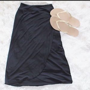 Black mid calf skirt